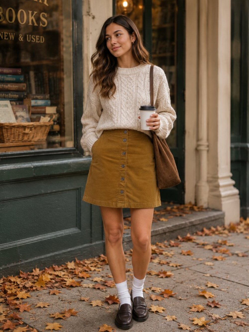 J. Crew Mustard Corduroy Button Front Mini Skirt | A Line | Sz. 6